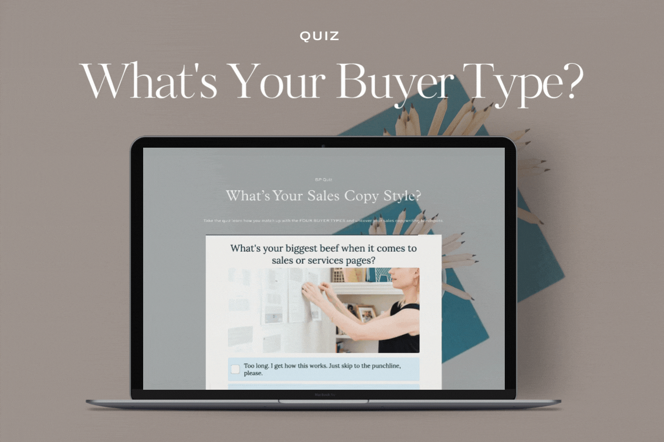 What buyer type are you copywriting quiz?